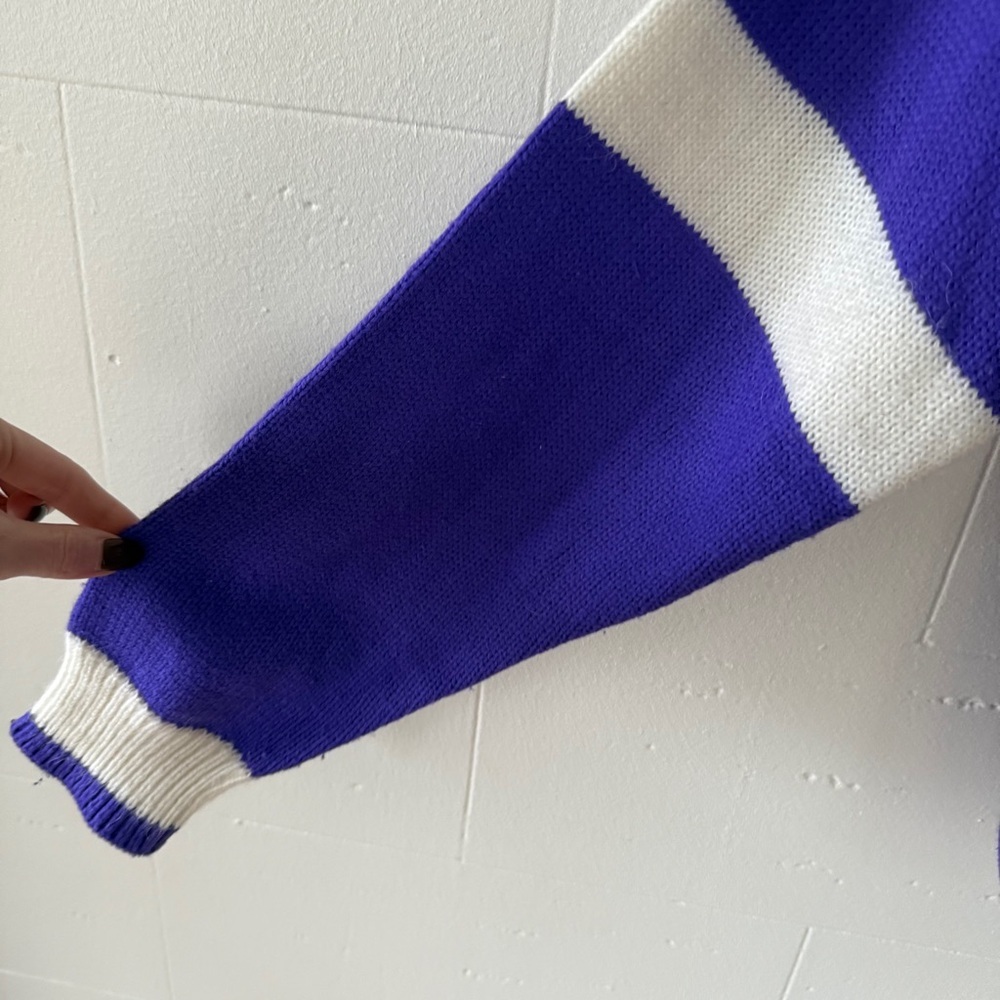Vintage | Retro Vintage Purple Skier Knit Colorful Sweater | Mediun - Picture 3 of 6